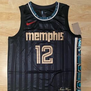 Ja Morant Black Memphis Grizzlies Jersey Isaac Hayes Edition Size 48 Large